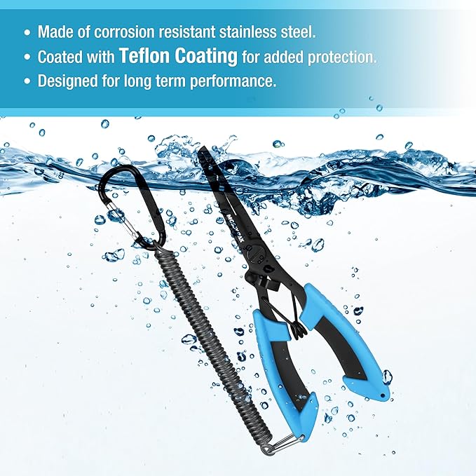 Mossy Oak Fishing Tools Kit- Fishing Plier, Fish Lip Gripper, Multifunctional Fishing Hook Remover with Lanyards Sheath, Saltwater Resistant Fishing Accessories & Equipment, Fishing Gifts for Men