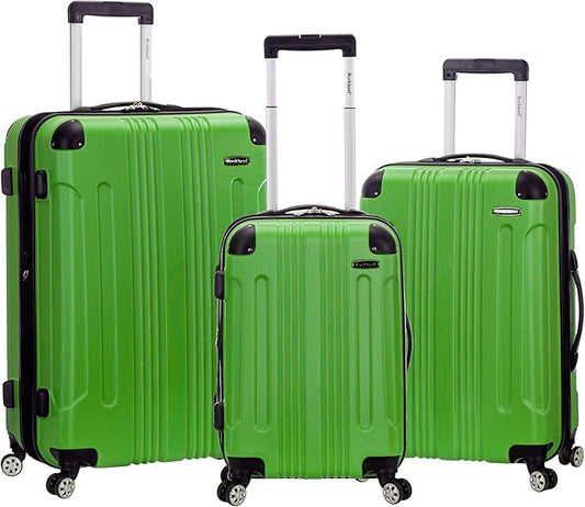 Rockland London Hardside Spinner Wheel Luggage, Green, 3-Piece Set (20/24/28)