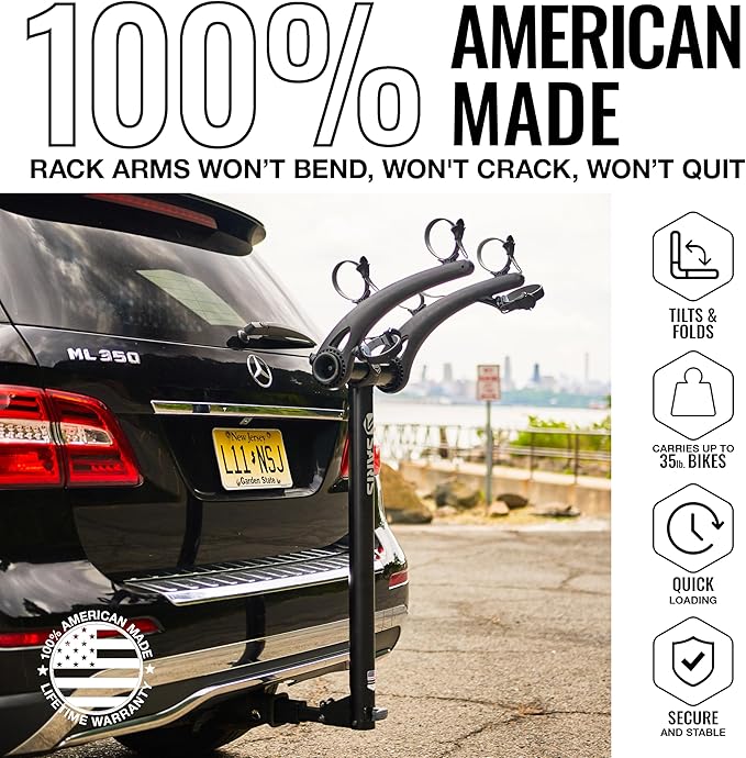 Saris Bones 2-Bike Hitch Rack Bicycle Carrier, with Easy Fold Design and Tilting Base