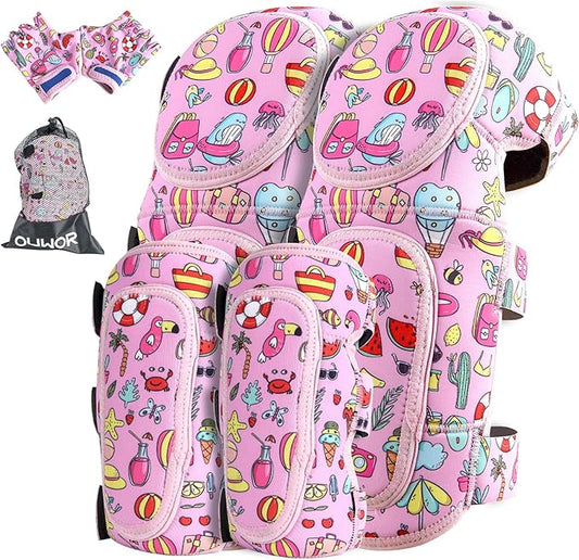 Kids Soft Knee and Elbow Pads, Children Protective Gear, Suitable for Boys and Girls Bike Ski Roller Skateboard