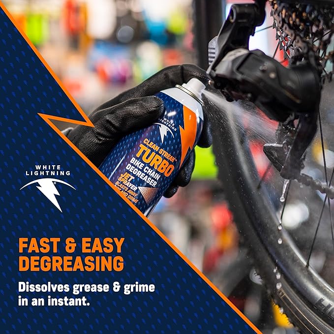 White Lightning Wet Weather Bike Care Kit – Complete Bicycle Cleaning and Maintenance System with Epic Ride All-Conditions Chain Lube, Clean Streak Degreaser, and Bye Bye Dirt 3-in-1 Detailer