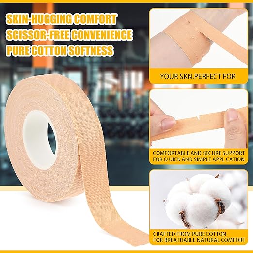 COMNICO Extra Strong White Athletic Tape - 32-feet for Fingers, Feet, Outdoor Sports, Climbing, Football