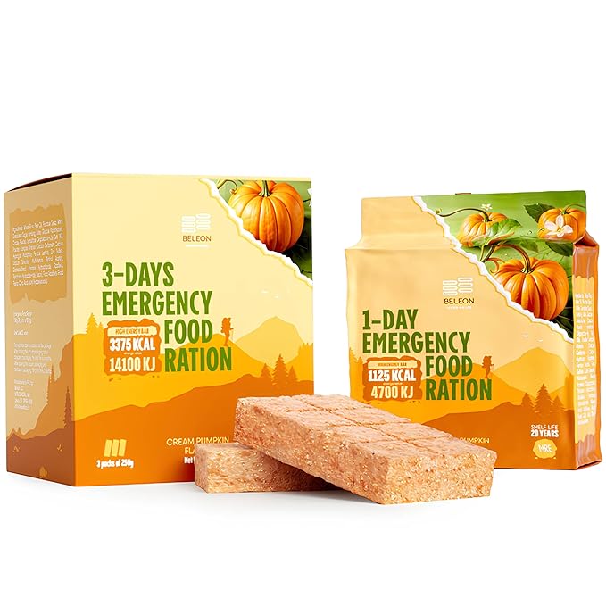 Emergency Food Supply - Cream Pumpkin Survival Ration - 20 Years Shelf Life - 3 Days