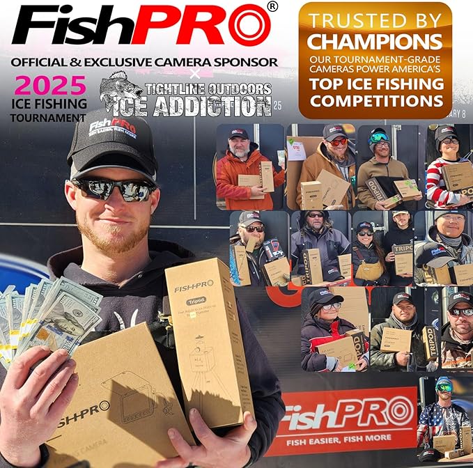 [FishPRO® 2026 アップグレード] 水中釣りカメラ 4.3インチ [2017年以来の実績] アイスフィッシングカメラ 1000 TVL 65フィート磁気スプール、IR、USB-C、5000mAh、氷上湖ボートカヤック釣り用ポータブル魚群探知機