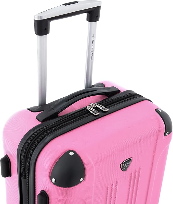 Travelers Club シカゴ ハードサイド 拡張可能スピナーラゲージ ホットピンク 20インチ機内持ち込み HS-20720-EX-690N