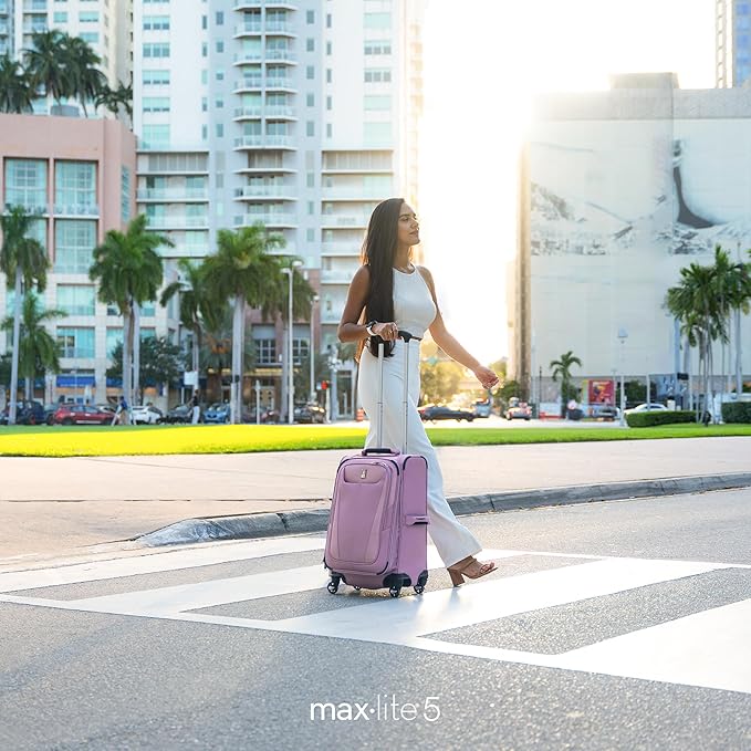 Travelpro Maxlite 5 ソフトサイド 拡張可能荷物 4輪スピナー付き 軽量スーツケース 男女兼用 国際線機内持ち込み スレートグリーン 19インチ