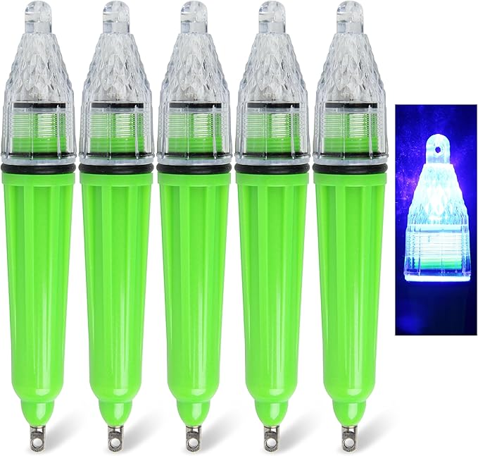 SILANON Deep Drop LED Fishing Light Underwater Waterproof Fishing Light Night Flashing Fishing Lure Light Attractants Fishing Lamp Tools for Attracting Bait Lures 5 Colors
