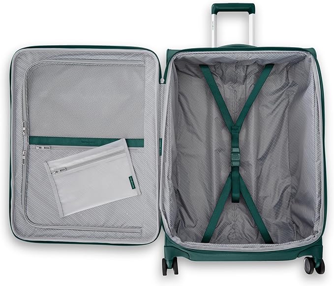 Samsonite UpLIFT 軽量 大型 ソフトサイド 拡張可能 スピナーホイール 荷物 - 航空会社承認済み ポリエステル製ソフトスーツケース 超軽量旅行用 - エメラルドグリーン