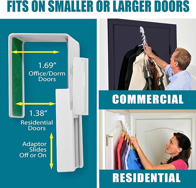 Wonder Hanger Over The Door 2-Pack Organizer for Clothes Hangers, Space-Saving Cascading Hanger Hooks, White