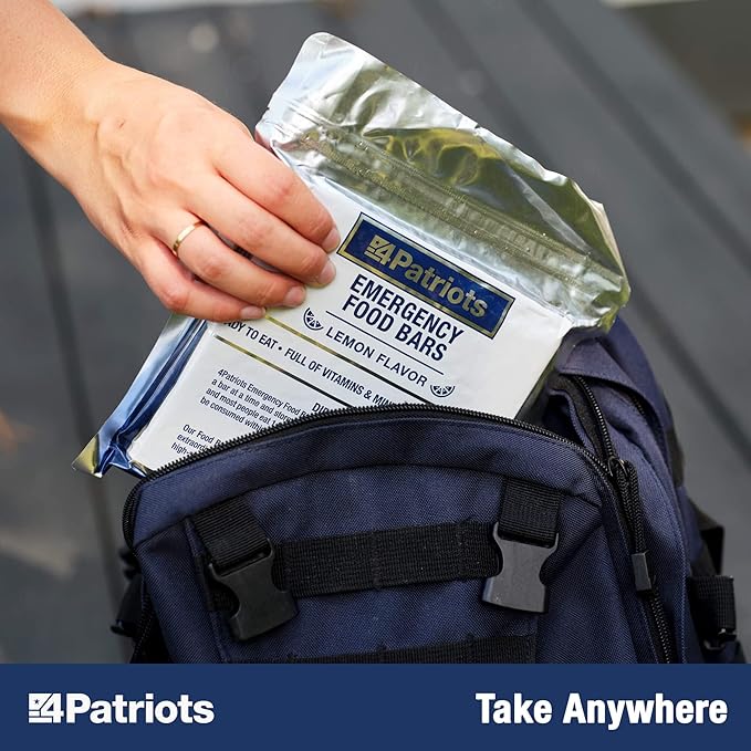 4Patriots Emergency Food Bars: Non-Perishable S.O.S Ration Designed to Last 5 Years, 1 Case (10packs) - 90 Servings