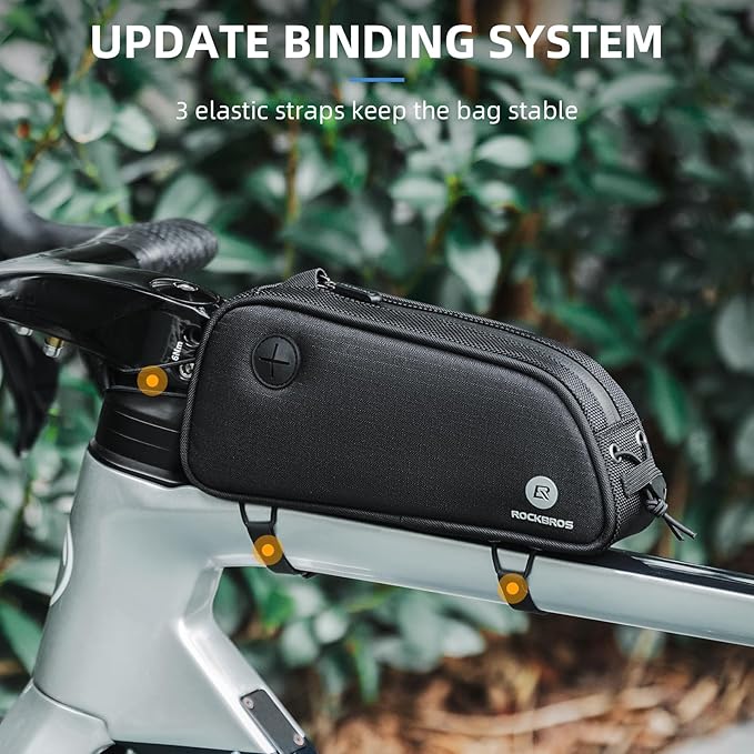 ROCKBROS Top Tube Bike Bag Bicycle Top Tube Bag Front Frame Bag Cycling Accessories Bike Pouch Lightweight Portable New Mounting System