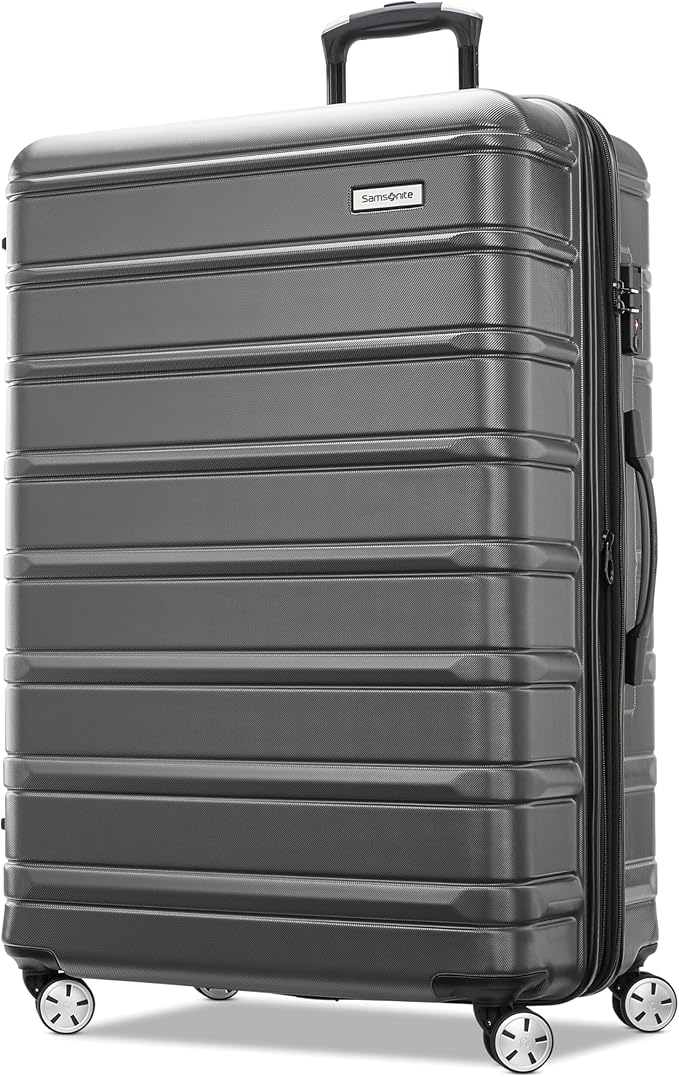 Samsonite Omni 2 ハードサイド 拡張可能 スピナーホイール付きスーツケース、大型スピナー、ソリッドチャコール