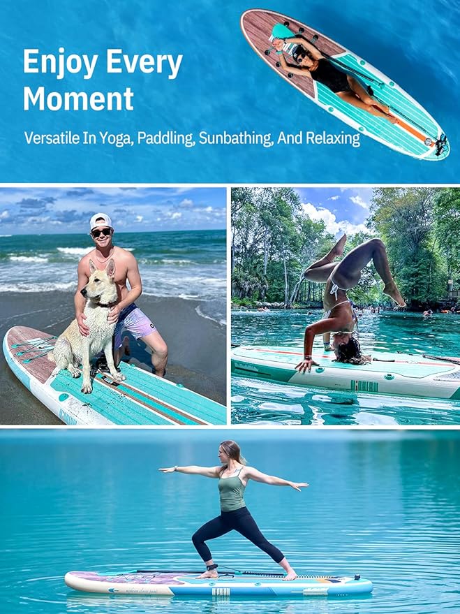 Niphean Inflatable Stand Up Paddle Board with SUP Accessories, Anti-Slip EVA Deck, 10’6’’ Inflatable Paddle Boards for Adults & Youth of All Skill Levels