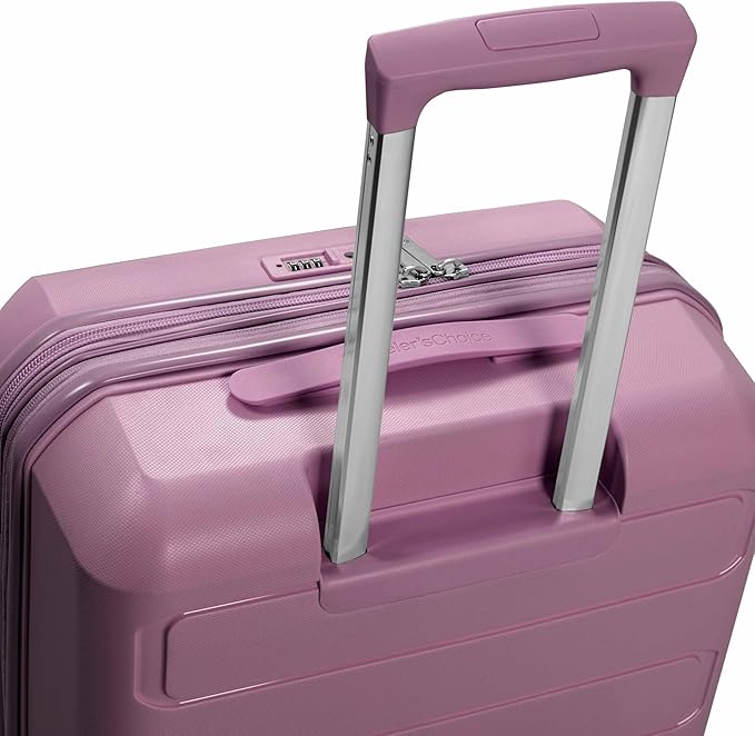 Traveler's Choice Pagosa Hardshell Expandable Luggage with Spinner Wheels, Mauve, 26-Inch Medium