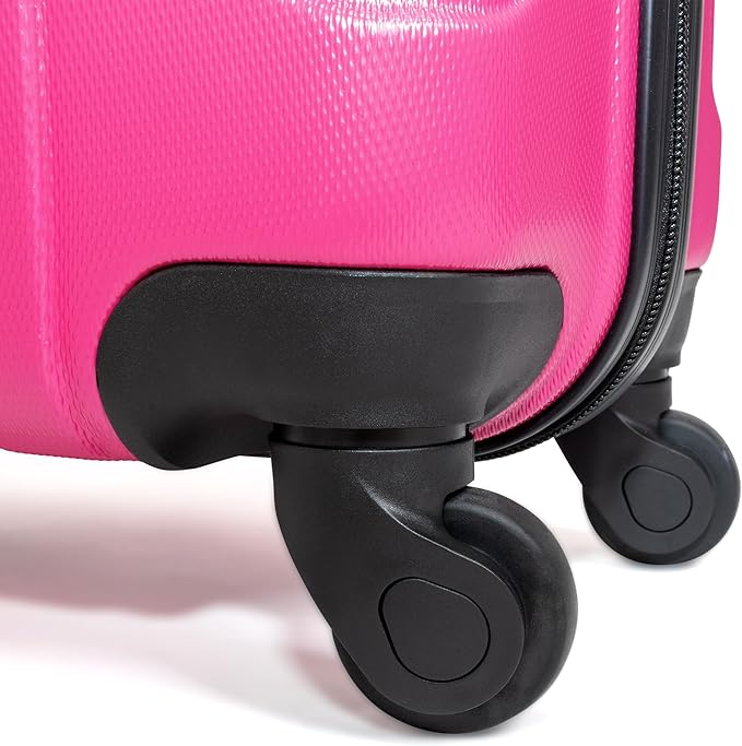 Kenneth Cole REACTION Out of Bounds Lightweight Hardshell 4-Wheel Spinner Luggage, Magenta, 20-Inch Carry On