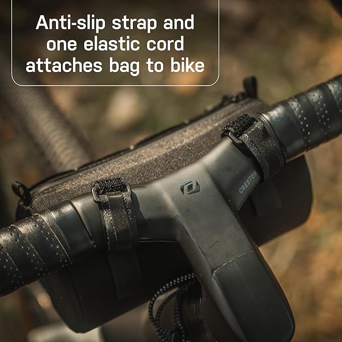 Topeak Tubular BarBag Slim 1.5L – Compact Waterproof Handlebar Duffle Bag with Quick Access Zipper, 600D Polyester Shell, and Anti-Slip Mounting System for Urban & Trail Rides