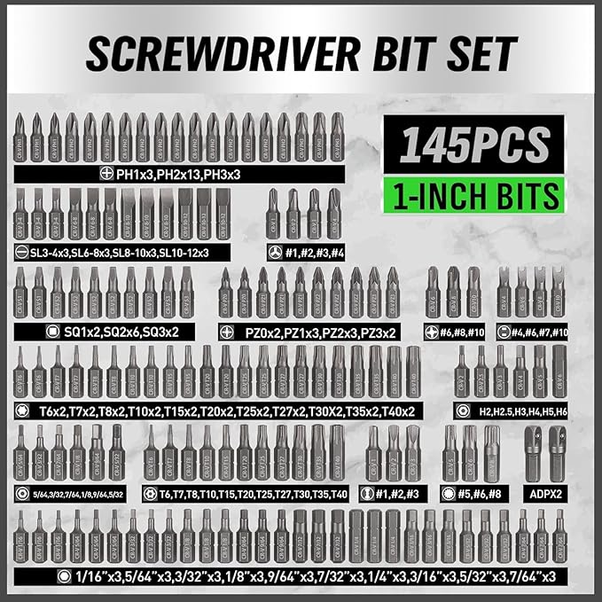 SWANLAKE 232-Piece Ultimate Screwdriver Bit Set, Cr-V Impact Driver Bit Set, Includes Security Bits, Nut Driver, Ratchet Wrench and Bits Holder