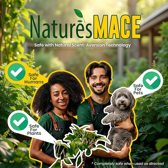Nature’s MACE Dog Mace Repellent Spray, Keep Dogs Out of Your Lawn and Garden, Training Corrector, Stop Chewing and Digging, Safe Around Kids, Pets, & Plants, 40 oz Ready to Use, Treats 1,000 Sq. Ft.