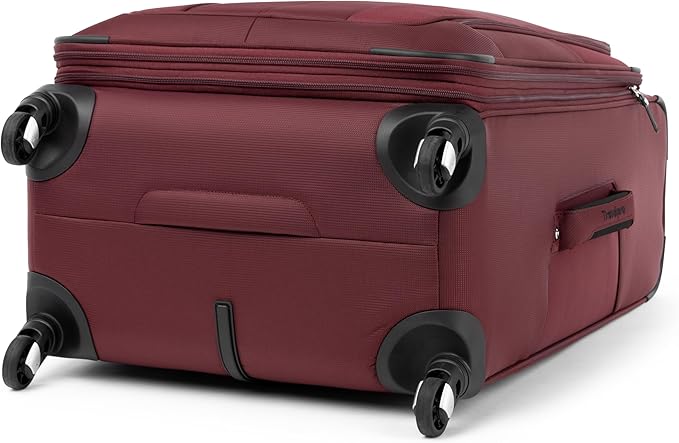 Travelpro Maxlite 5 ソフトサイド 拡張可能荷物 4輪スピナー付き 軽量スーツケース 男女兼用 バーガンディ チェック済み-M 25インチ