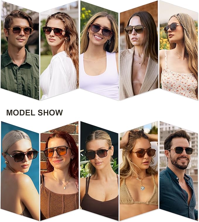 SOJOS Retro Aviator Sunglasses for Women Men,Trendy Rectangle Womens Mens Shades Sun Glasses SJ2202