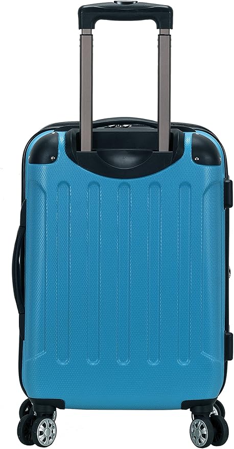 Rockland London ハードサイドスピナーホイール荷物、ターコイズ、機内持ち込み20インチ