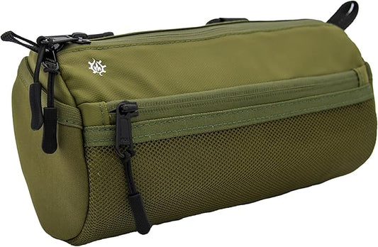 Lumiere & Co. Bike Handlebar Bag - Durable, Multiple-Size Options and Multi-Color Options -Dual Elastic Straps, Clips & Hook & Loop Attachments (Green, Large)