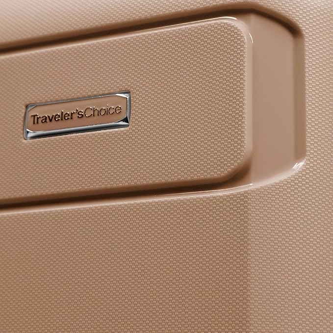 Traveler's Choice Pagosa ハードシェル拡張可能荷物 スピナーホイール付き ラテベージュ 22インチ機内持ち込み