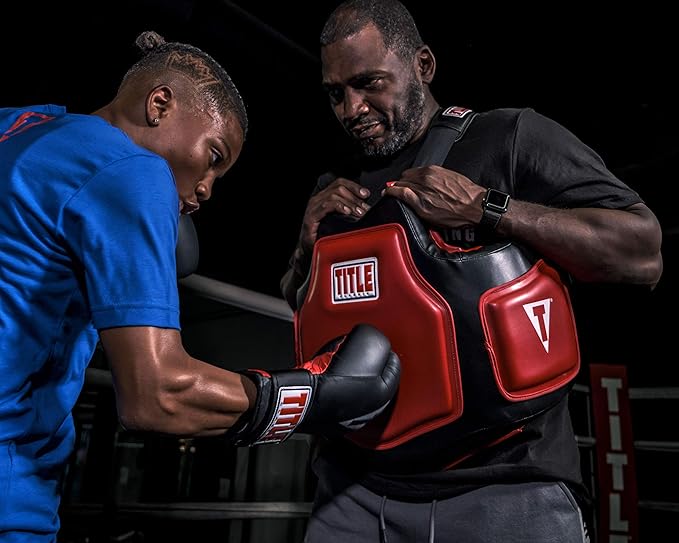 TITLE Boxing Classic Command Body Protector 2.0, Black/Red - Boxing Body Pad, Boxing Equipment