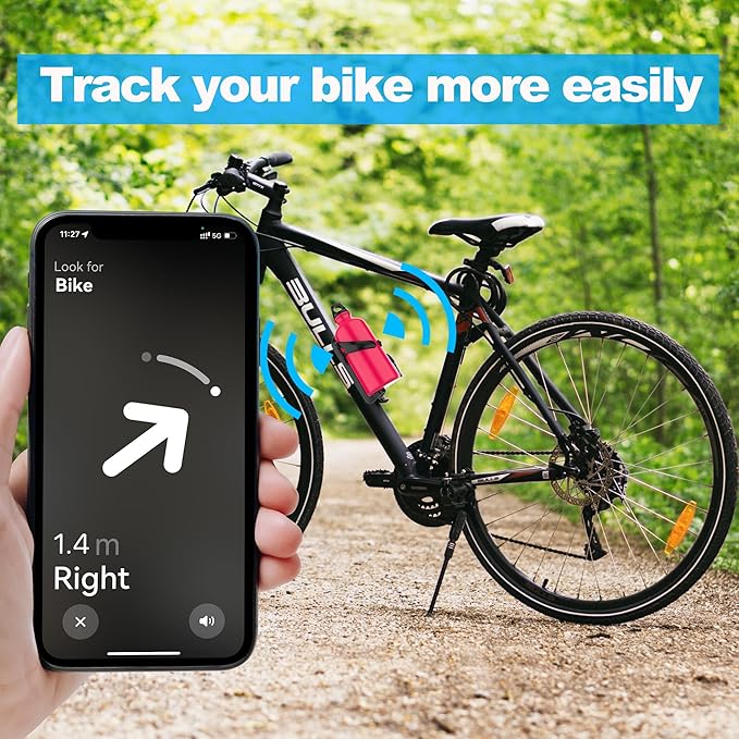 for Airtag Bike Water Bottle Holder, Waterproof for AirTag Mount Hidden GPS Tracker Anti-Theft, Bicycle Bottle Cages with Safety Screw Tool, Universal Drink Cup Holder for Road MTB Bikes