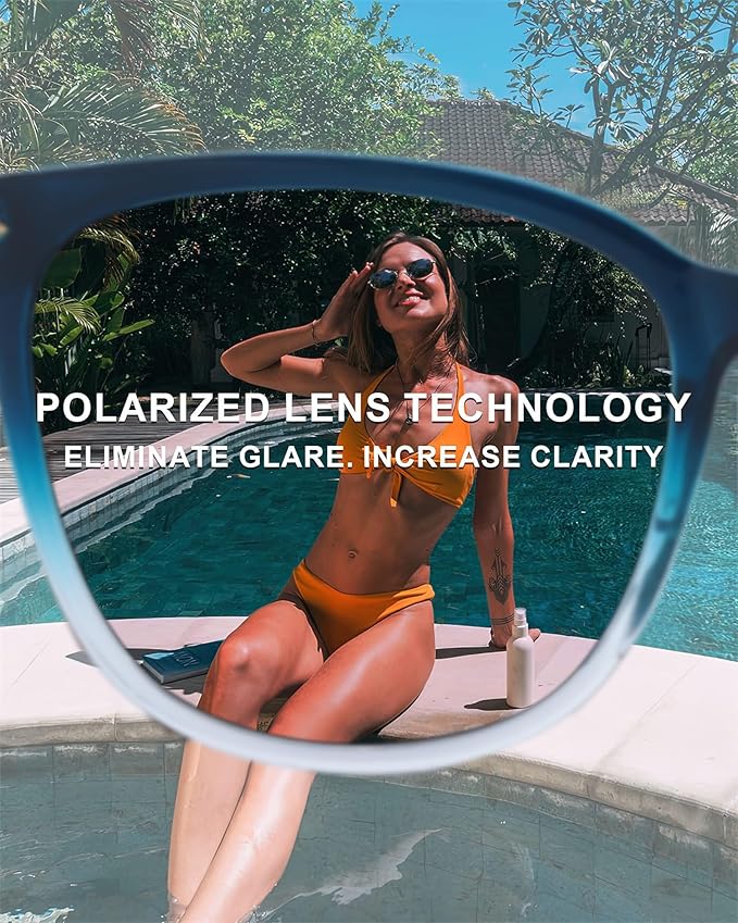 FIMILU 2 Packs Sunglasses for Women Polarized UV400 Protection Lens Big Frame Fashion Glasses Trendy Stylish Shade