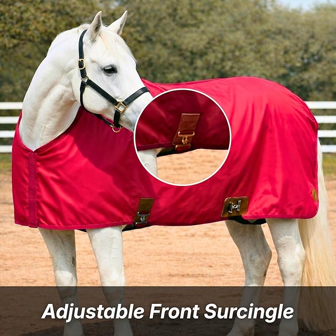 Nylon Horse 420D Stable Sheet | Breathable & Durable Horse Sheet | Keeps Coat Clean, Smooth & Shiny | Adjustable Fit Summer Sheet (60"– 86" Sizes)