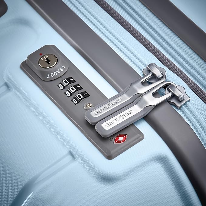 Samsonite Freeform ハードサイド 機内持ち込み手荷物 スピナーホイール付き - ハードシェル スーツケース - TSA承認、航空会社承認 - 拡張可能なハードシェル、軽量旅行用スムーズなローリングホイール - スカイブルー