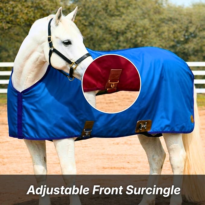Nylon Horse 420D Stable Sheet | Breathable & Durable Horse Sheet | Keeps Coat Clean, Smooth & Shiny | Adjustable Fit Summer Sheet (60"– 86" Sizes)