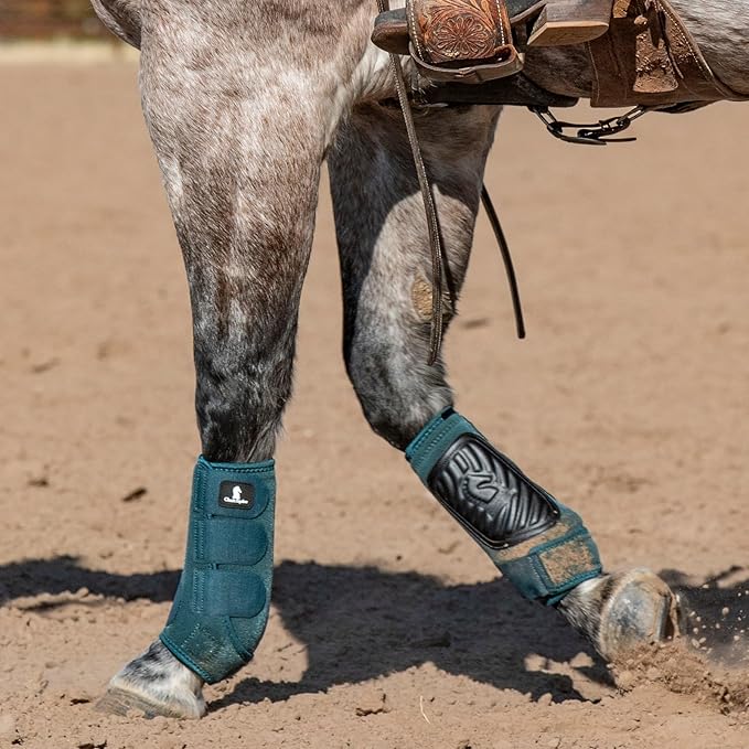 Classic Equine Legacy2 Support Boots, Front, Dragonfly Green, Large