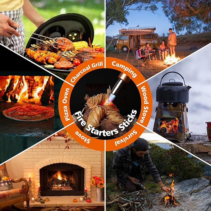 USKICH 500Pcs Fire Starter - Natural Fire Starters for Campfires,Fireplace, Pellet Stove & Wood, Fire Pit, Smoker, BBQ, Chimney, Pizza Oven - Fire Starters for Grill, Charcoal Starter
