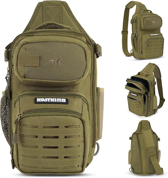 KastKing BlowBak タクティカルスリングタックルバッグ - 軽量フィッシングバックパック 釣り道具収納、男性へのギフト