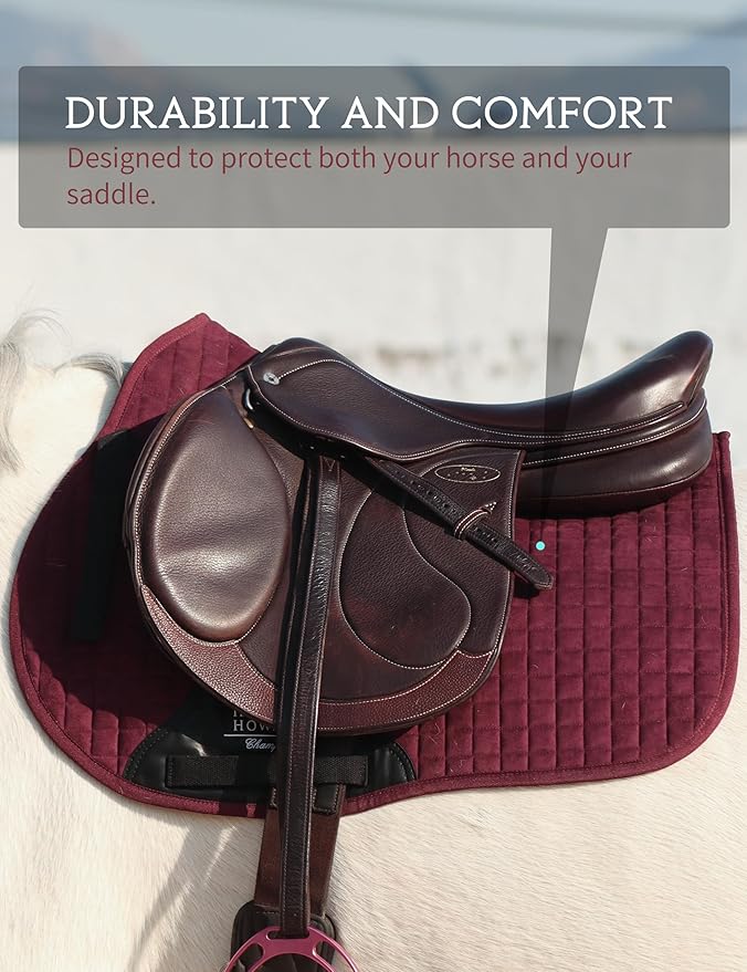 Harrison Howard All-Purpose Saddle Pad Suede Saddle Pad for Horses Use During Everyday Riding