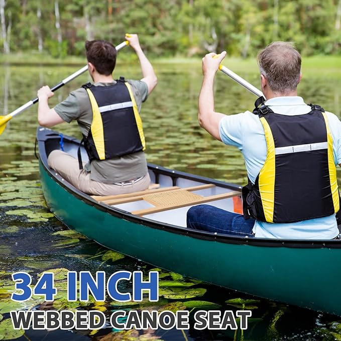 2 Pcs 34 Inch Canoe Webbed Seat Outdoor Caned Seat Replacement Canoe Hardware Accessories Weather-Resistant for Kayaking Boating Fishing Camping