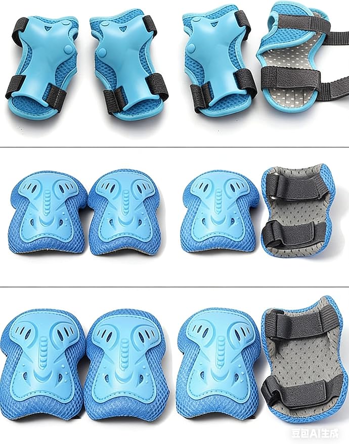 Kids Protective Gear Set for Toddlers Ages 3-6, Knee Pads Elbow Pads Wrist Guards for Beginner Scooter Bike Roller Skating, Adjustable Lightweight Safety Gear for Boys Girls
