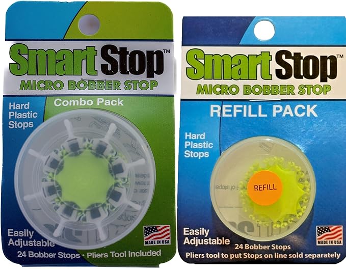Smart Stop Micro Bobber Stop with Tool and Refill Pack, 48 Stops Included