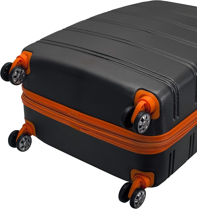 Rockland Melbourne Hardside Expandable Spinner Wheel Luggage, Charcoal, 2 Piece (20"/28")
