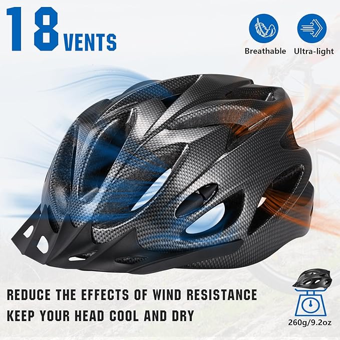 Zacro Adult Bike Helmet, Lightweight Bicycle Helmet with Removable Pads and Visor, CPSC Certified Safety Helmet for Men Women, Mountain Road Cycling Helmet for Adult