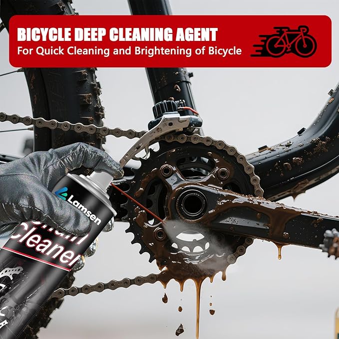 Chain Cleaner Kit, Professional Bike Chain Cleaner Set, Motorcycle Cleaning Kit with Chain Cleaner & Chain Lube Including Brushes and Gloves for Cleaning and Maintain All Bicycles (1 Pack)