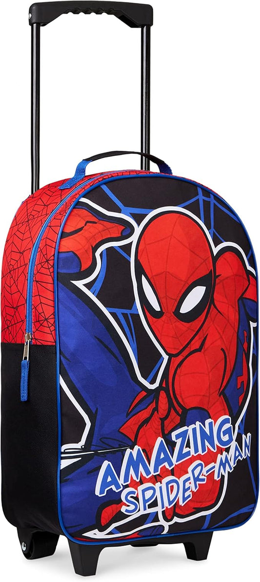 Marvel Avengers Spiderman Kids Suitcase Foldable Carry On Luggage with Wheels Lightweight Travel Trolley Bag for Vacations Trips Gifts for Boys (Multicolor Spiderman)