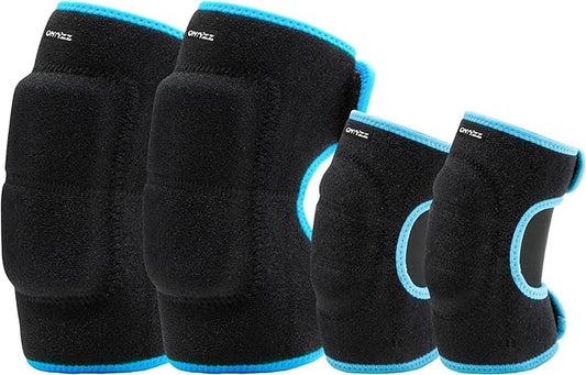 ONTYZZ Kids Soft Knee Pads and Thickened SBR Elbow Pads Adjustable Knee and Elbow Pads Protective Suit Gear for Cycling Volleyball Skateboarding Soccer Hockey