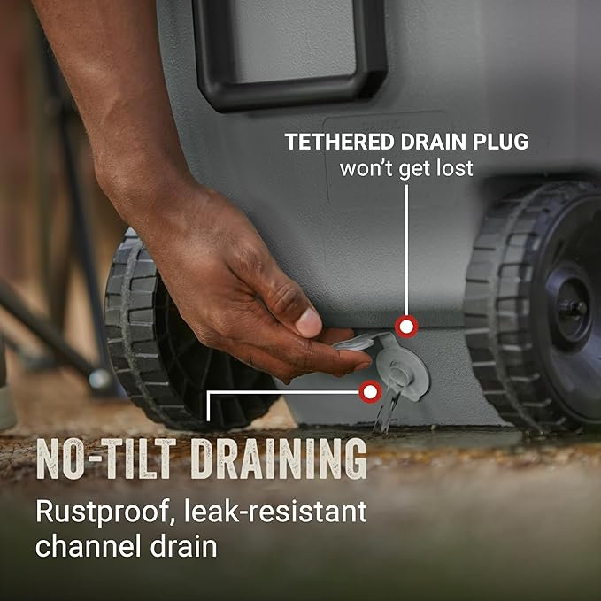 Coleman Classic Series Insulated Portable Rolling Cooler with Wheels, Leak-Resistant Outdoor Hard Cooler Keeps Ice up to 5 Days, 62-Quart