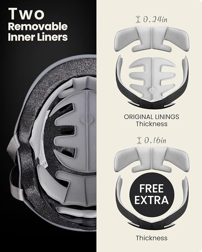 OutdoorMaster Skateboard Cycling Helmet - Two Removable Liners Ventilation Multi-Sport Scooter Roller Skate Inline Skating Rollerblading for Kids, Youth & Adults