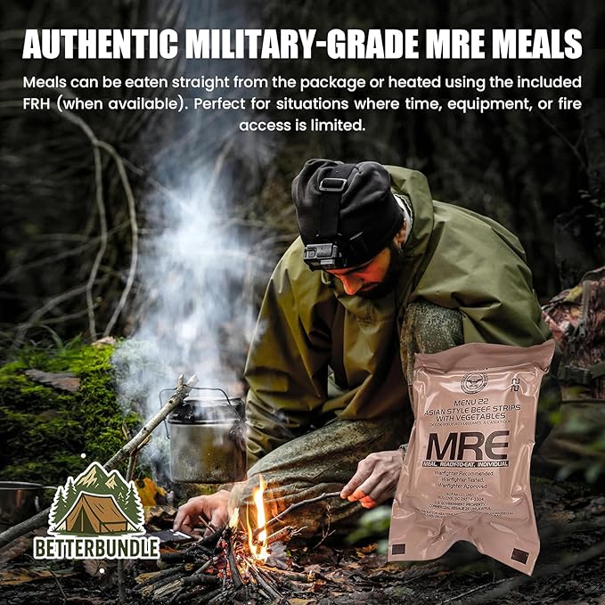 2026年検査 MRE、米国MRE食事、非常用品、非常食料品、サバイバル食料、フリーズドライ食品（加熱器付き）、レディミール（12種類詰め合わせ） – （AまたはBケースはランダムに選択）新鮮な在庫 – 検査日から10年間の保存期間