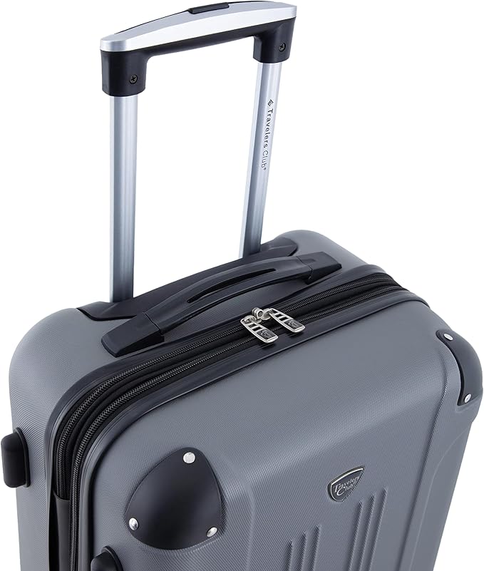 Travelers Club Chicago Hardside Expandable Spinner Luggage, Charcoal, 22インチ機内持ち込み可能