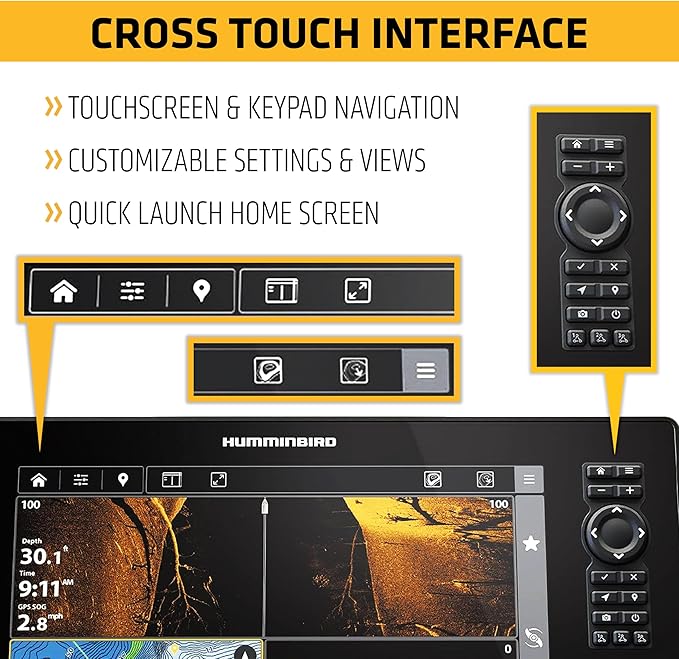 Humminbird XPLORE Series GPS Fish Finder MEGA Side Imaging+ & HD Touchscreen Display
